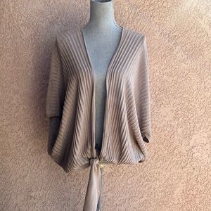 Trina Turk wrap waist shawl top size medium to large beige EUC
